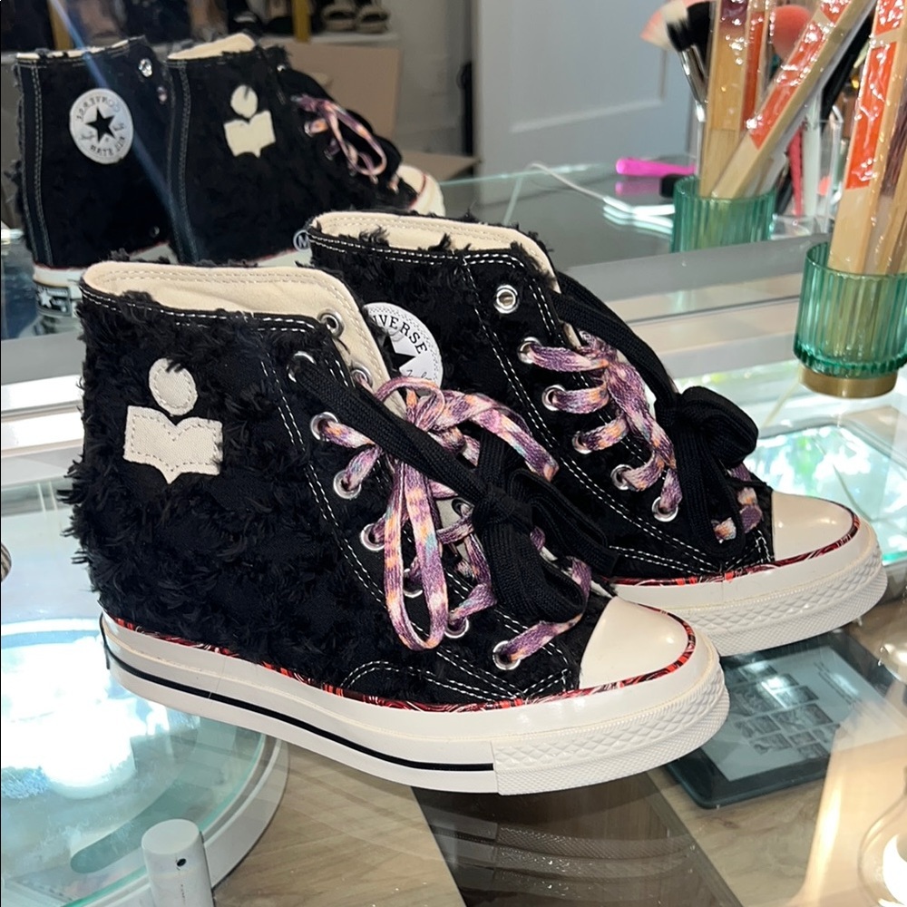 Isabel Marant x Converse Black Heeled All-Star sneakers